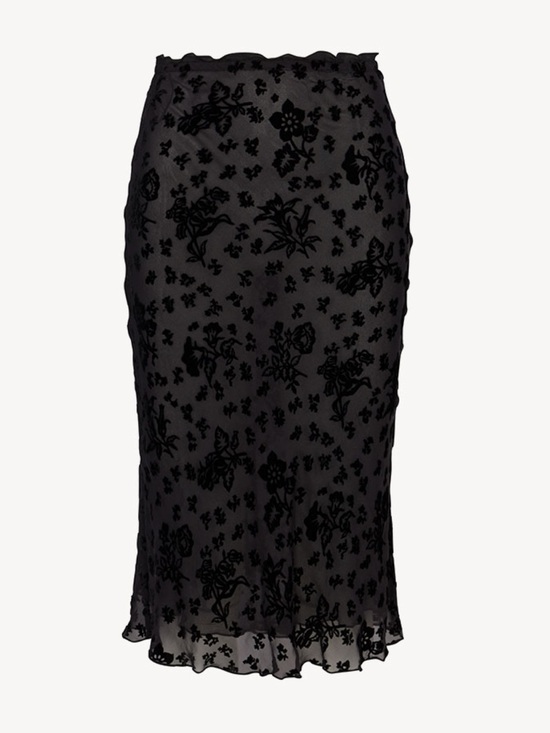 Realisation Par Dresses & Skirts - NWT Realisation Par Bea Silk Velvet Bias Midi Skirt Black
